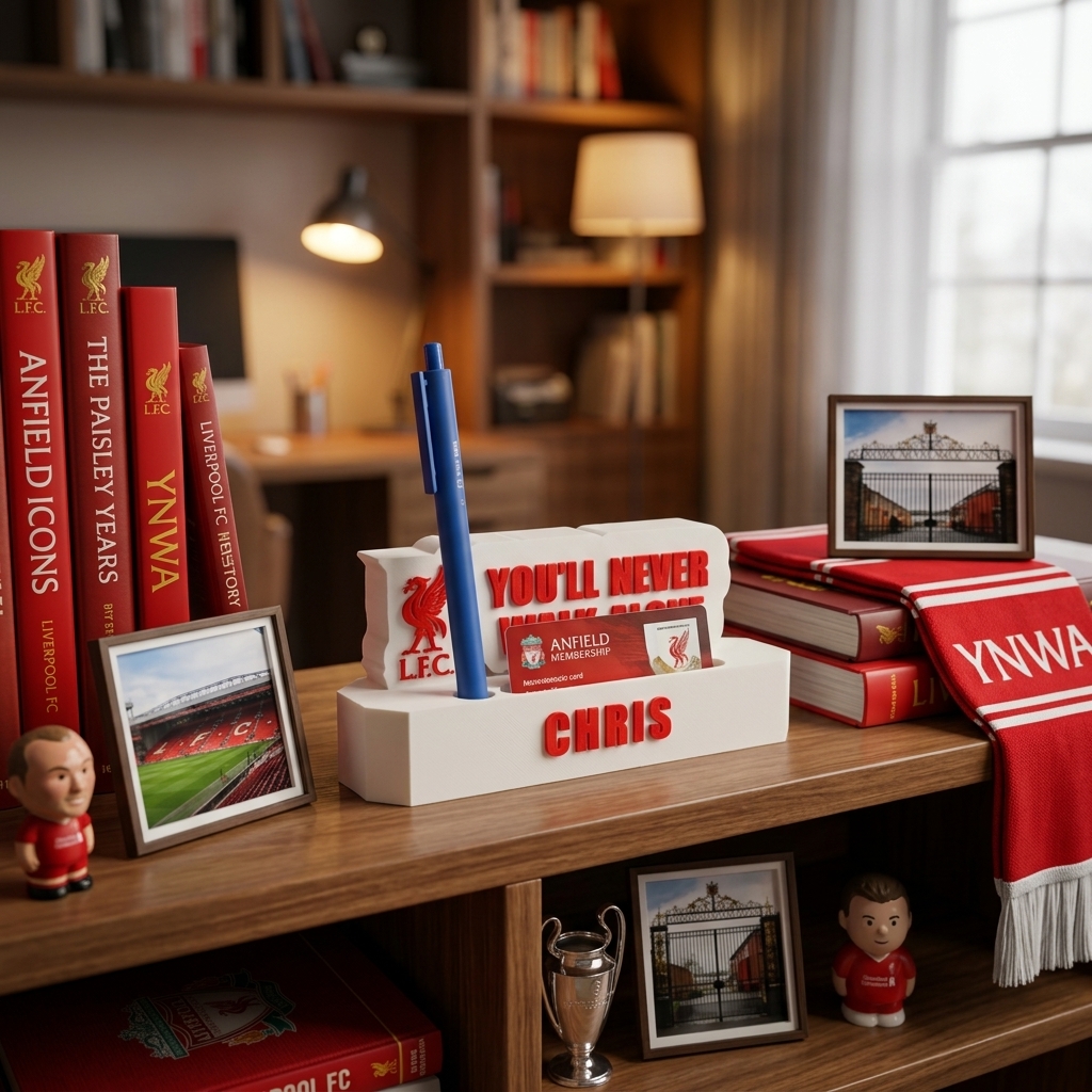 Custom Liverpool FC Name Plate: 3D Printed Personalized Desk Plaque thumbnail 2
