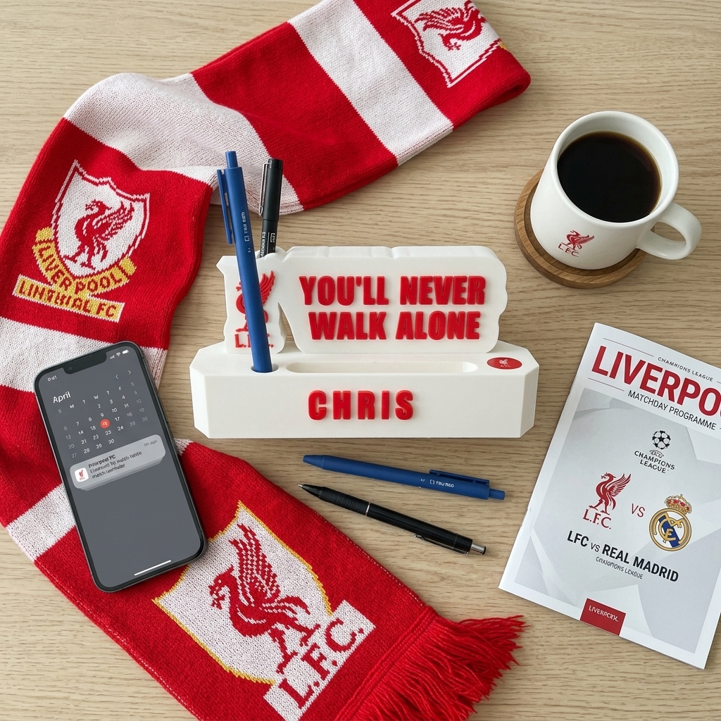 Custom Liverpool FC Name Plate: 3D Printed Personalized Desk Plaque thumbnail 5