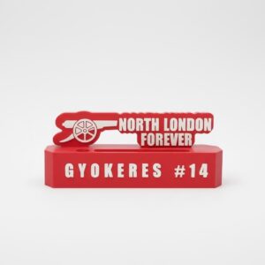 Custom Arsenal Name Plate: 3D Printed Desk Plaque