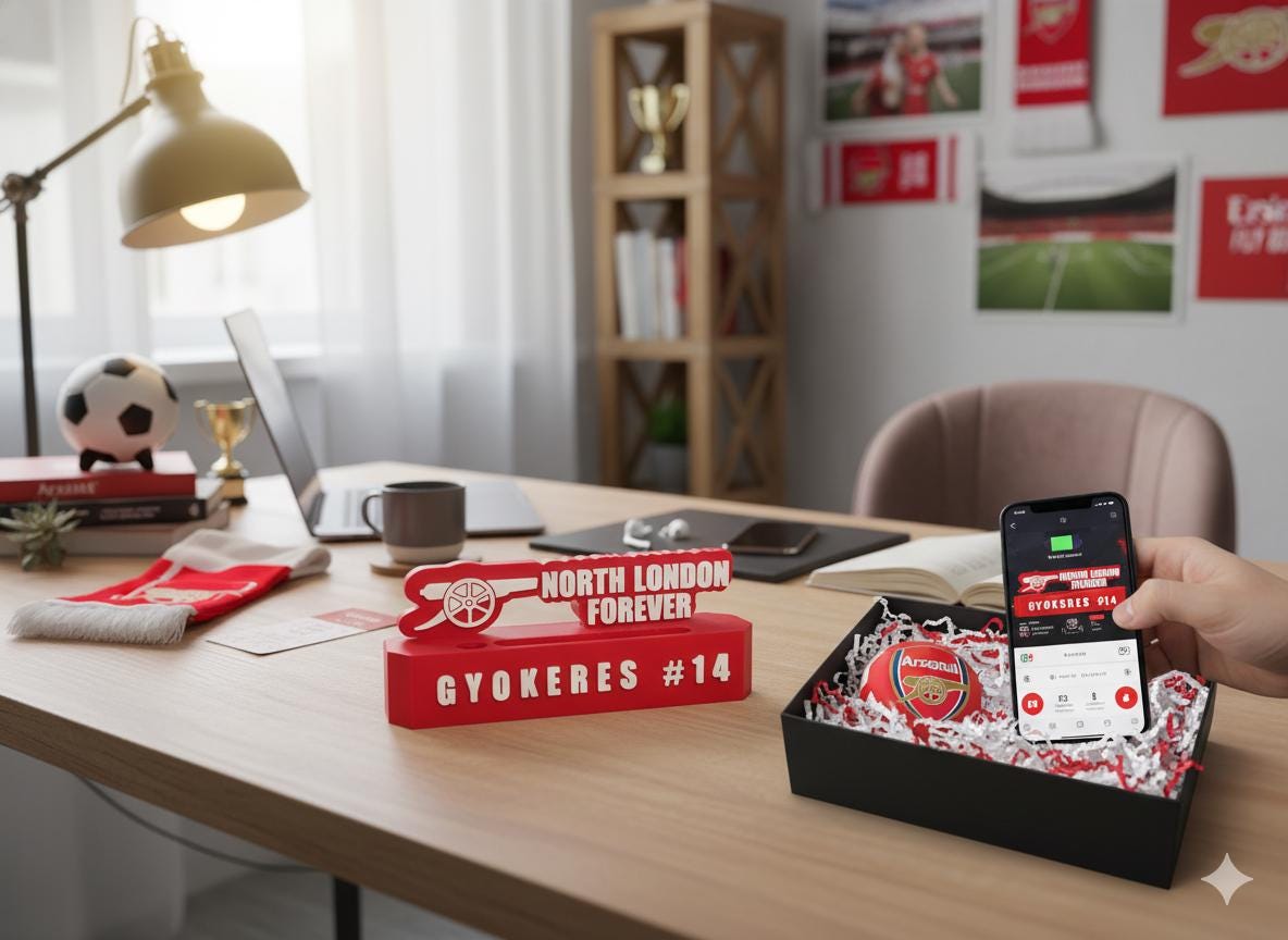 Custom Arsenal Name Plate: 3D Printed Desk Plaque thumbnail 3