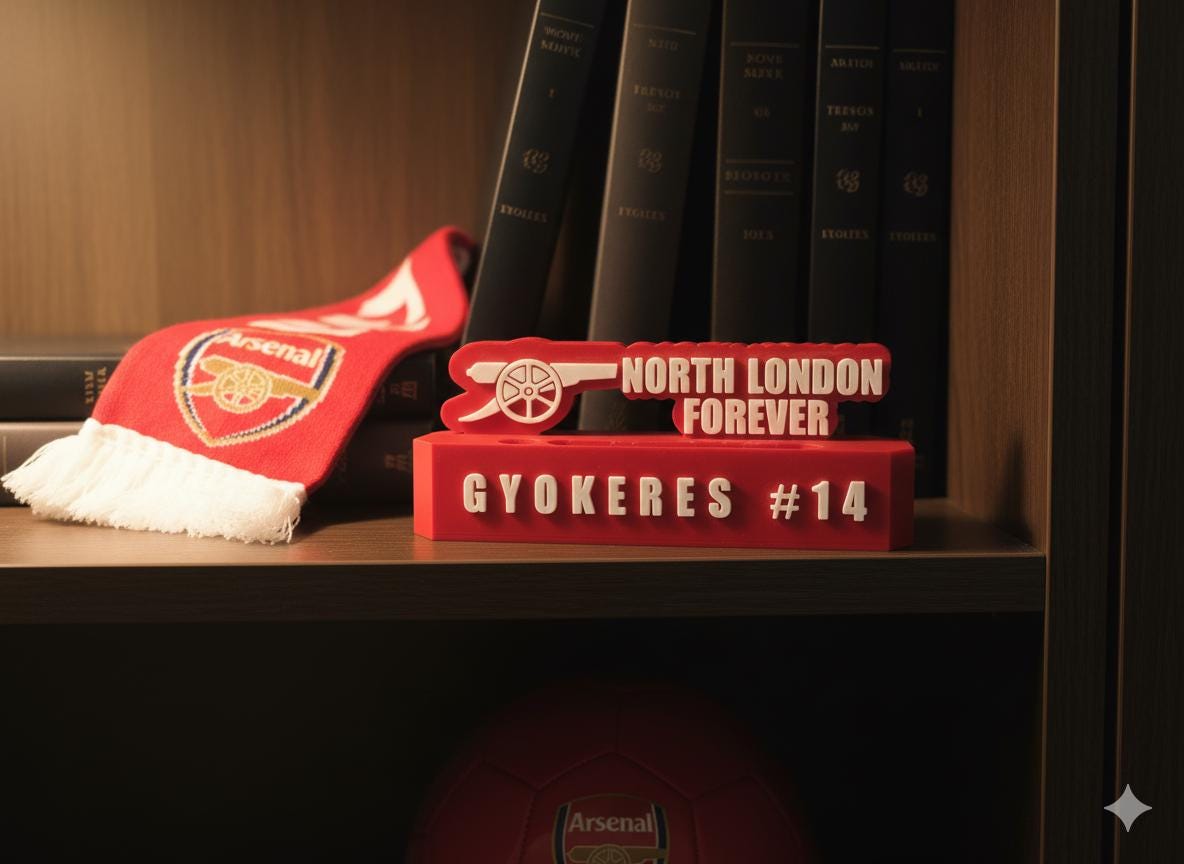 Custom Arsenal Name Plate: 3D Printed Desk Plaque thumbnail 5