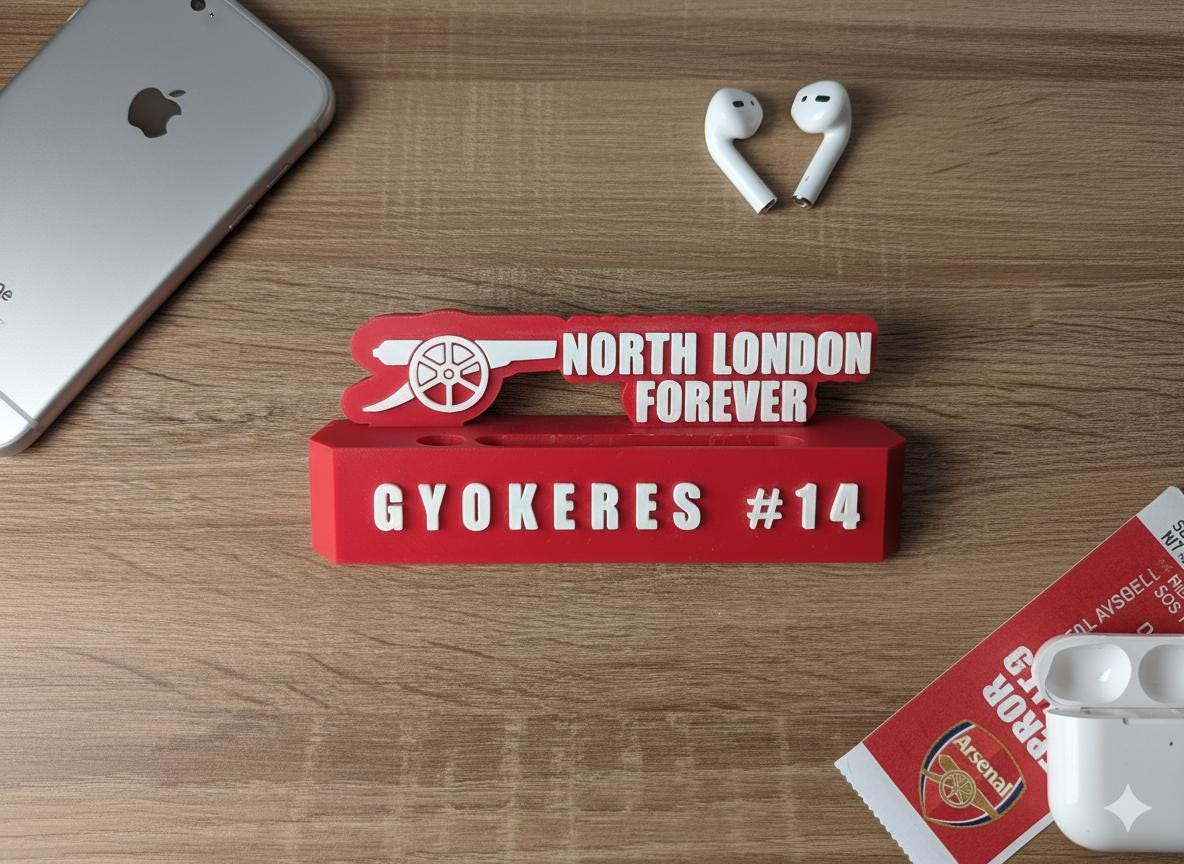 Custom Arsenal Name Plate: 3D Printed Desk Plaque thumbnail 6