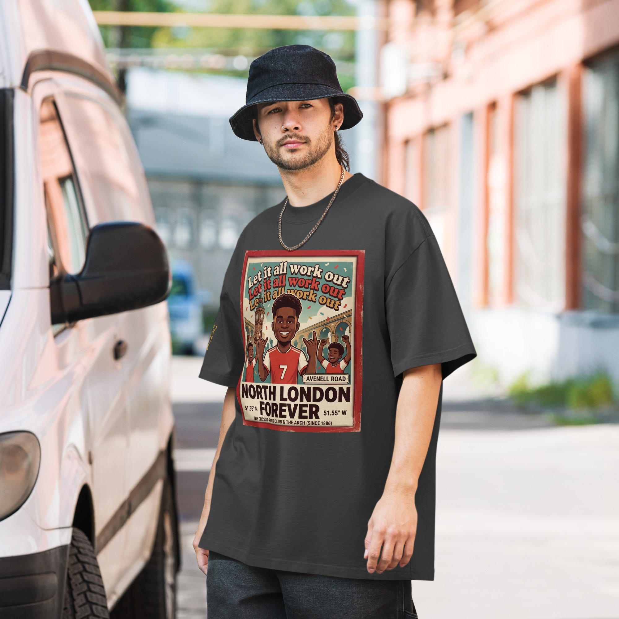 Oversized faded t-shirt - Let it all work out - Image 17