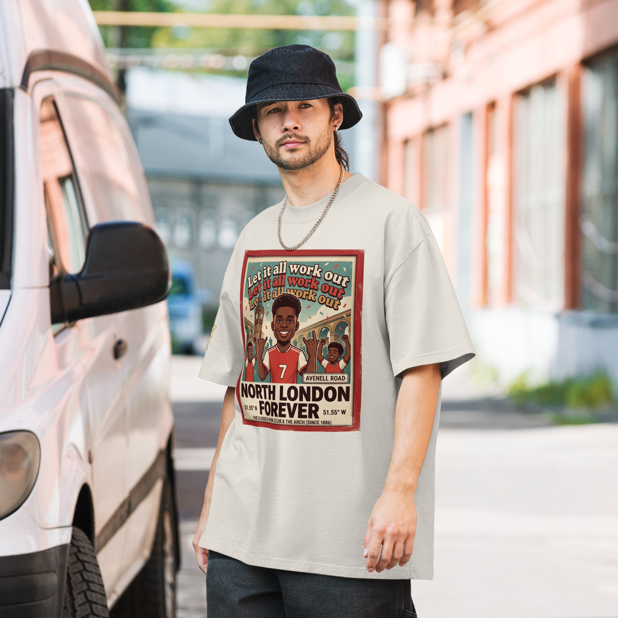Oversized faded t-shirt - Let it all work out - Image 20