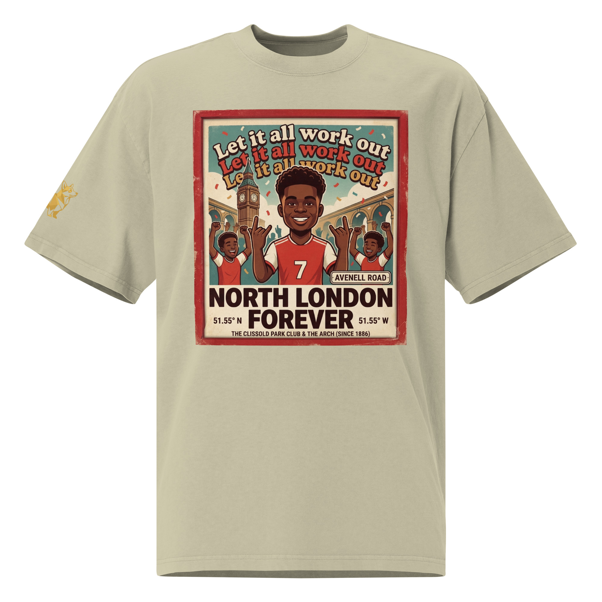Oversized faded t-shirt - Let it all work out thumbnail 3