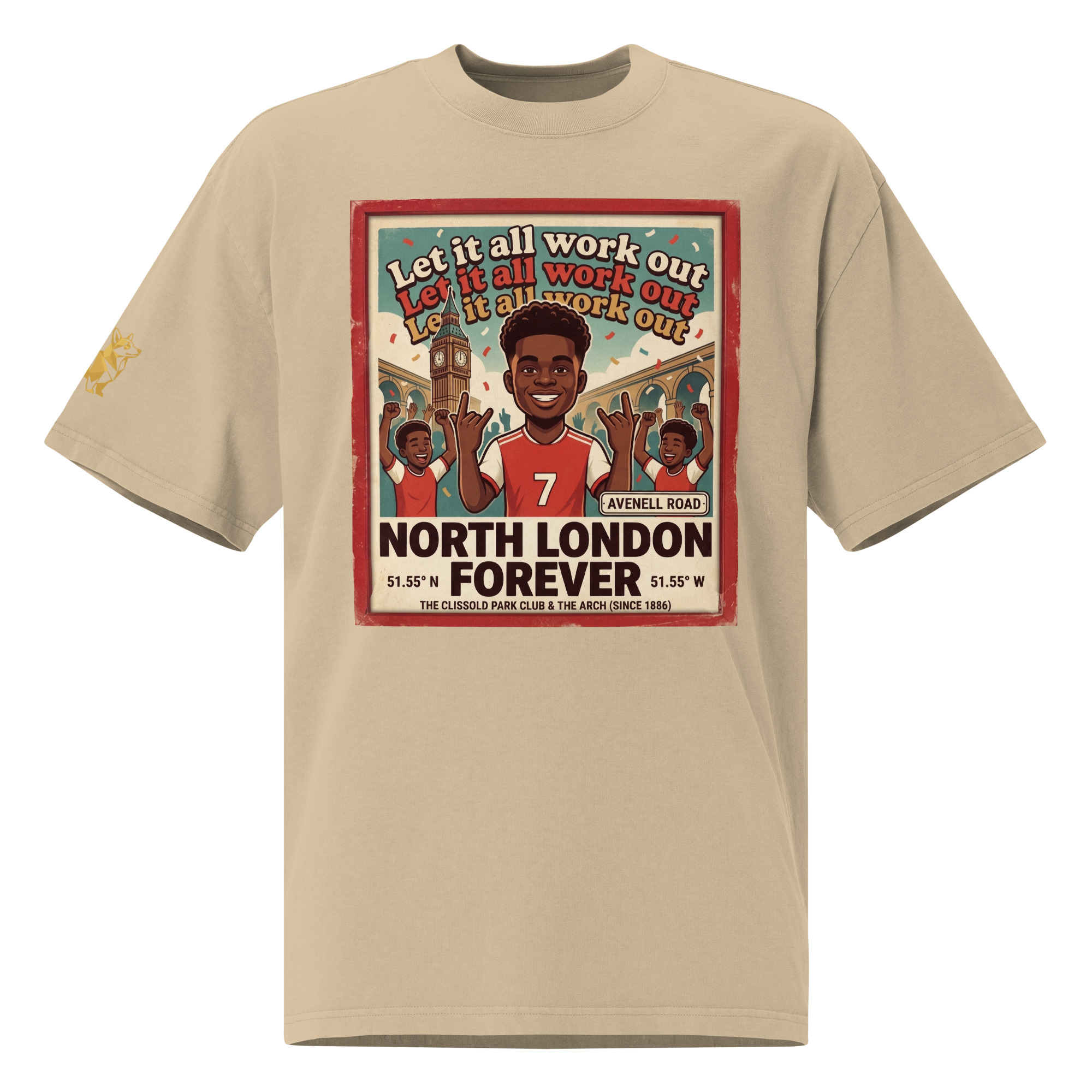 Oversized faded t-shirt - Let it all work out thumbnail 2