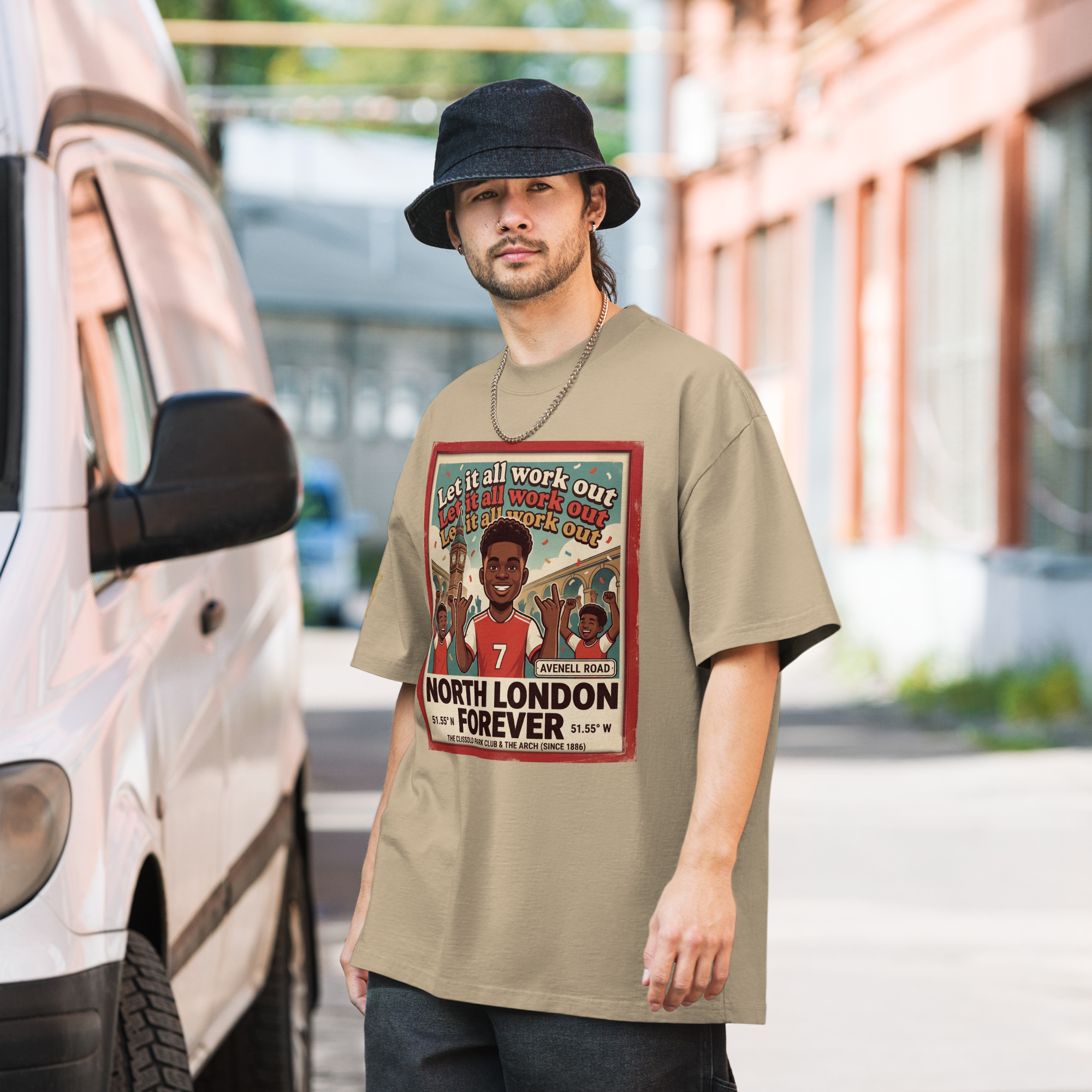 Oversized faded t-shirt - Let it all work out - Image 18